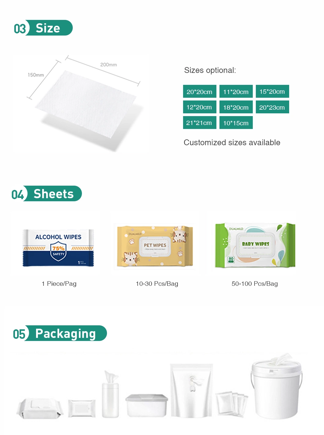 Wipes Manufacturer Custom Wholesale Disposable Eco Organic Biodegradable Cleaning Wet Wipes