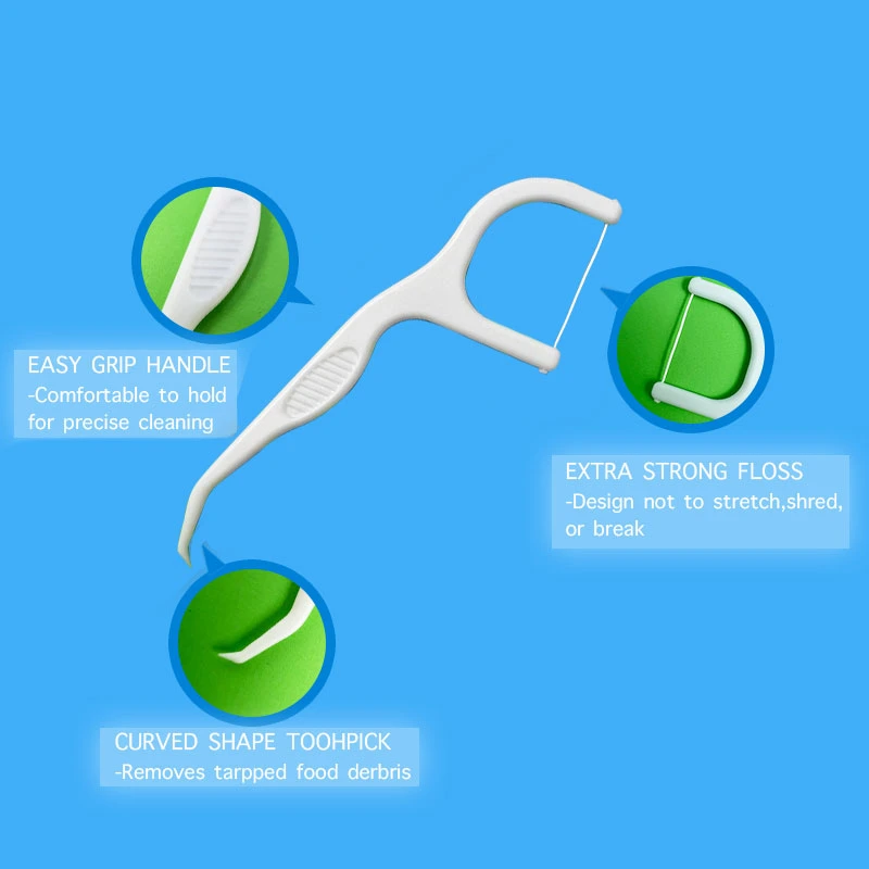 Bulk Custom Logo 50 Picks in Box Eco Friendly Oral Care Tooth Stick Plastic Dental Floss Picks