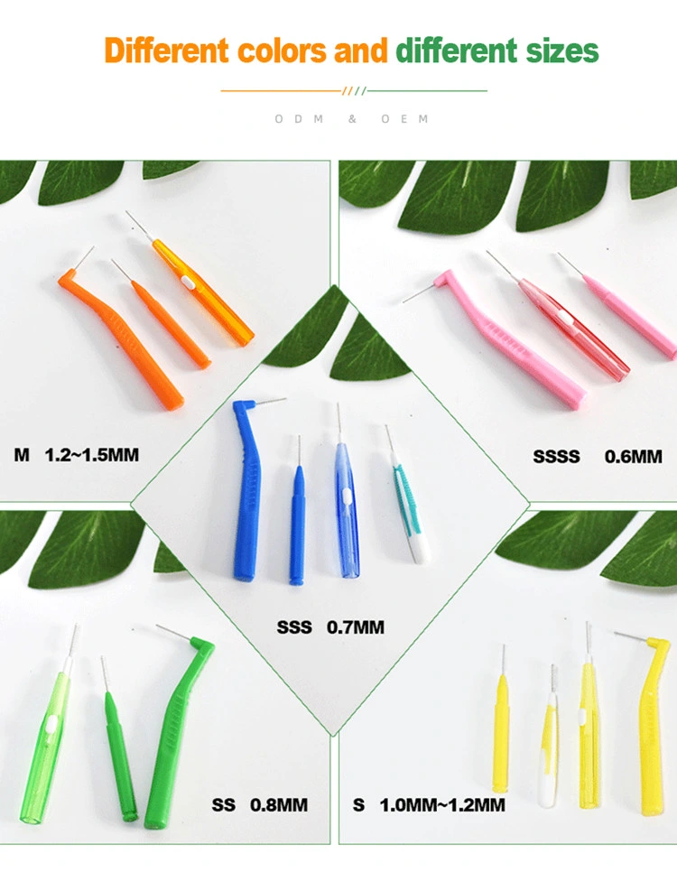 SJ Pencil Shape Adult Interdental Brush Dental Oral Tepe Interdental Brushes Multicolor Original