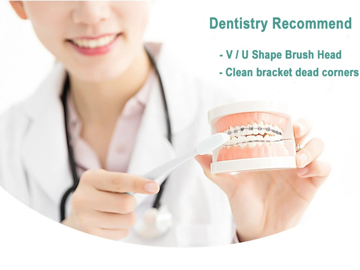 Orthodontic Toothbrush with V-Shaped Bristles &amp; 0.10mm Extra Soft Bristles