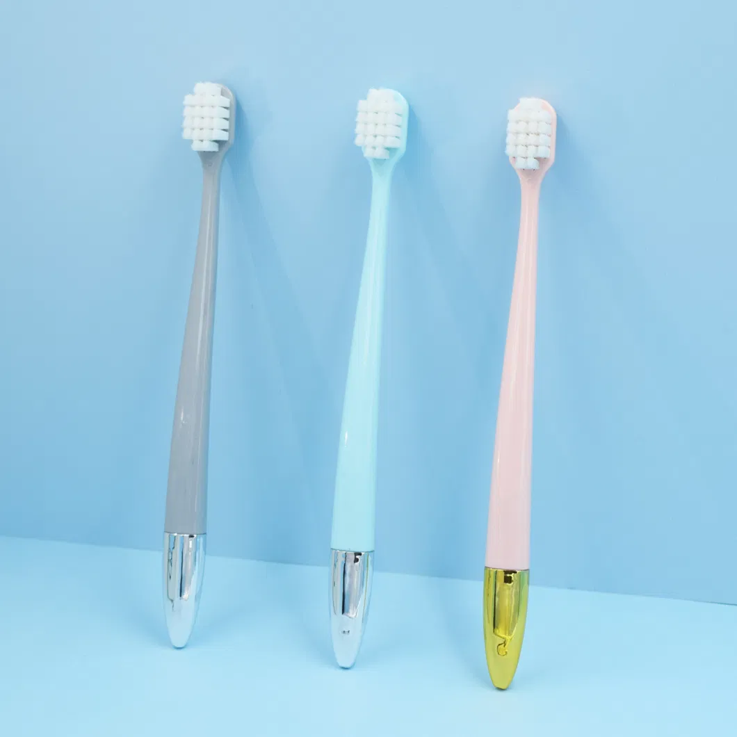 Free Sample Spiral Bristles Non-Slip Handle Adult Soft Toothbrush