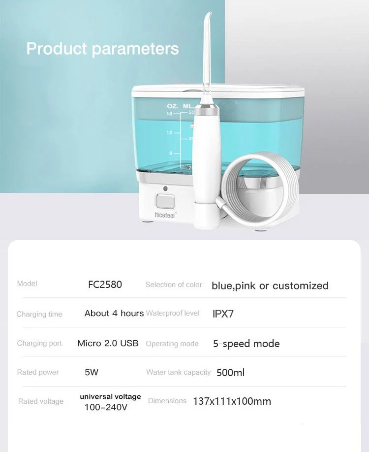 Water Flosser Dental Cordless Dental Floss Oral Care Hygiene Dental Flosser Oral Irrigator Teeth Cleaner