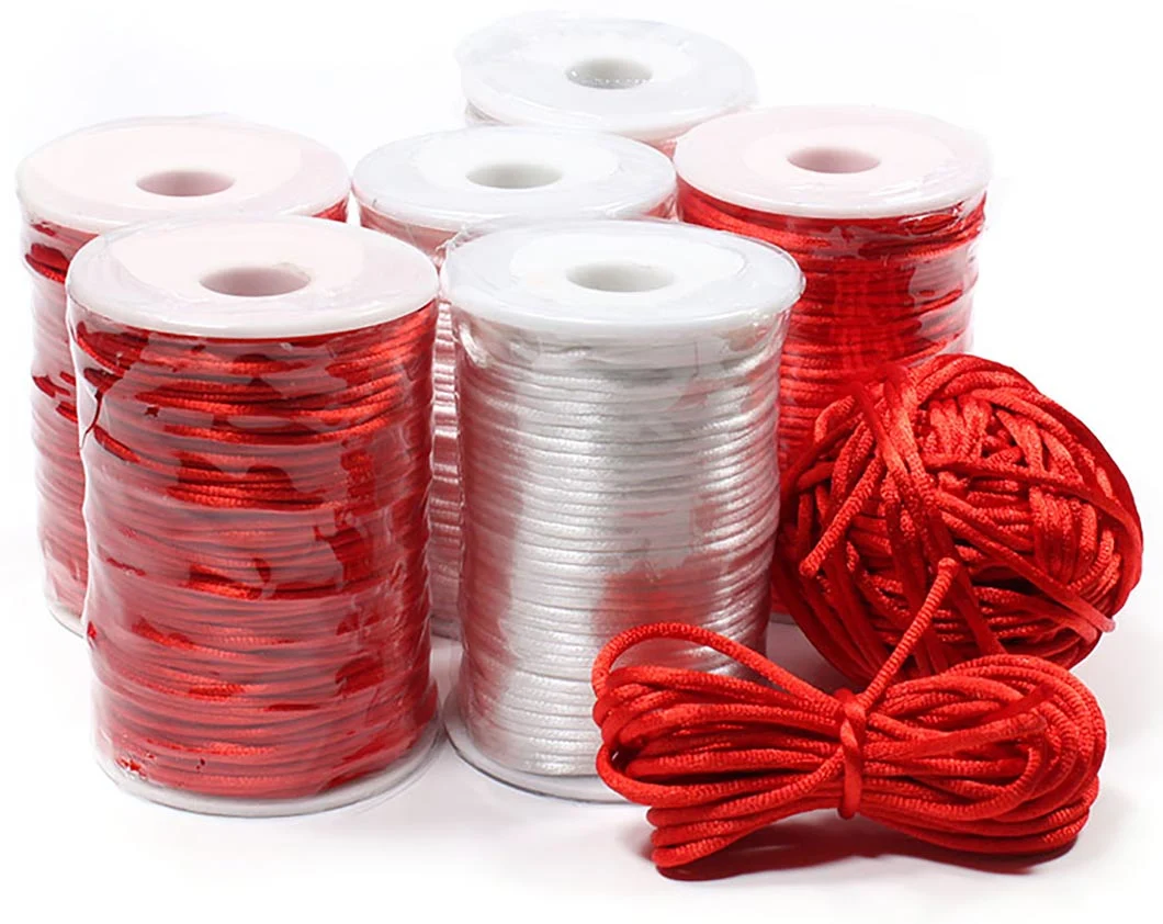 Colorful Nylon Rattail Satin for Chinese Knotting Silk Macrame Cord Beading Braided String Thread