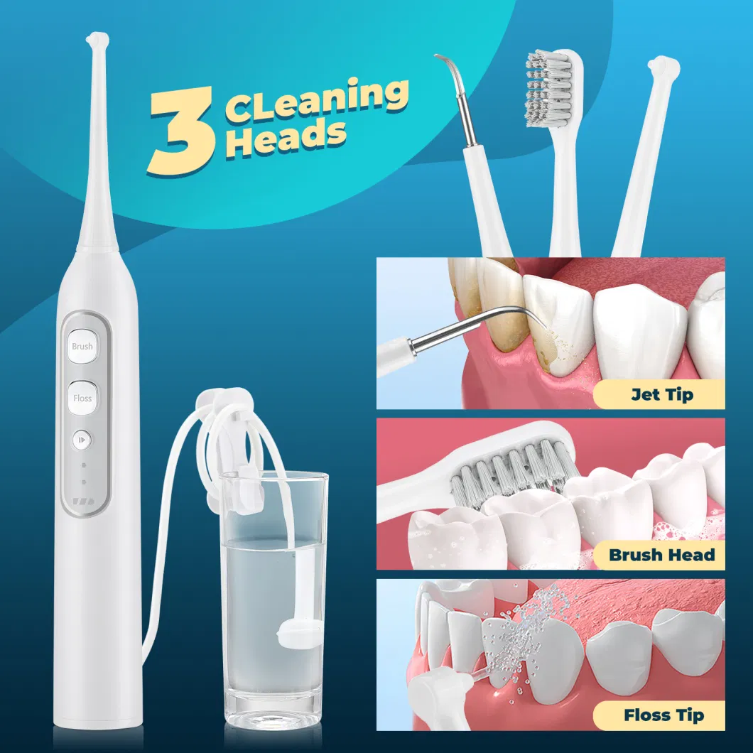Jssan 3 in 1 Teeth Whitening Kit Dental Oral Irrigator Teeth Cleaner Ultrasonic Electric Toothbrush Water Flosser for Home Travel