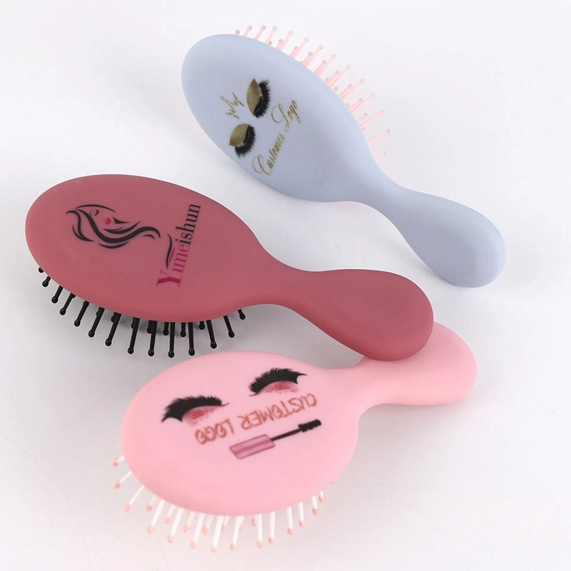 Custom Logo Mate Hair Comb Styling Soft Tooth Plastic Handle Hair Comb Airbag Massage Head Hair Brush