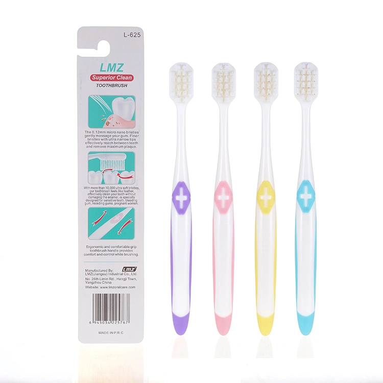 Wholesale Custom Logo Cheap 0.12mm 10000 Ultra Soft Micro Nano Bristles Plastic Manual Adult Toothbrush