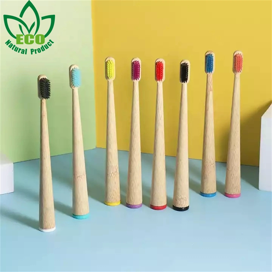 New Design Tooth Brush Cone Shape Vegan Soft Bristle Bamboo Toothbrush Cepillo Dientes Natural Bamboo Fibre Toothbrush