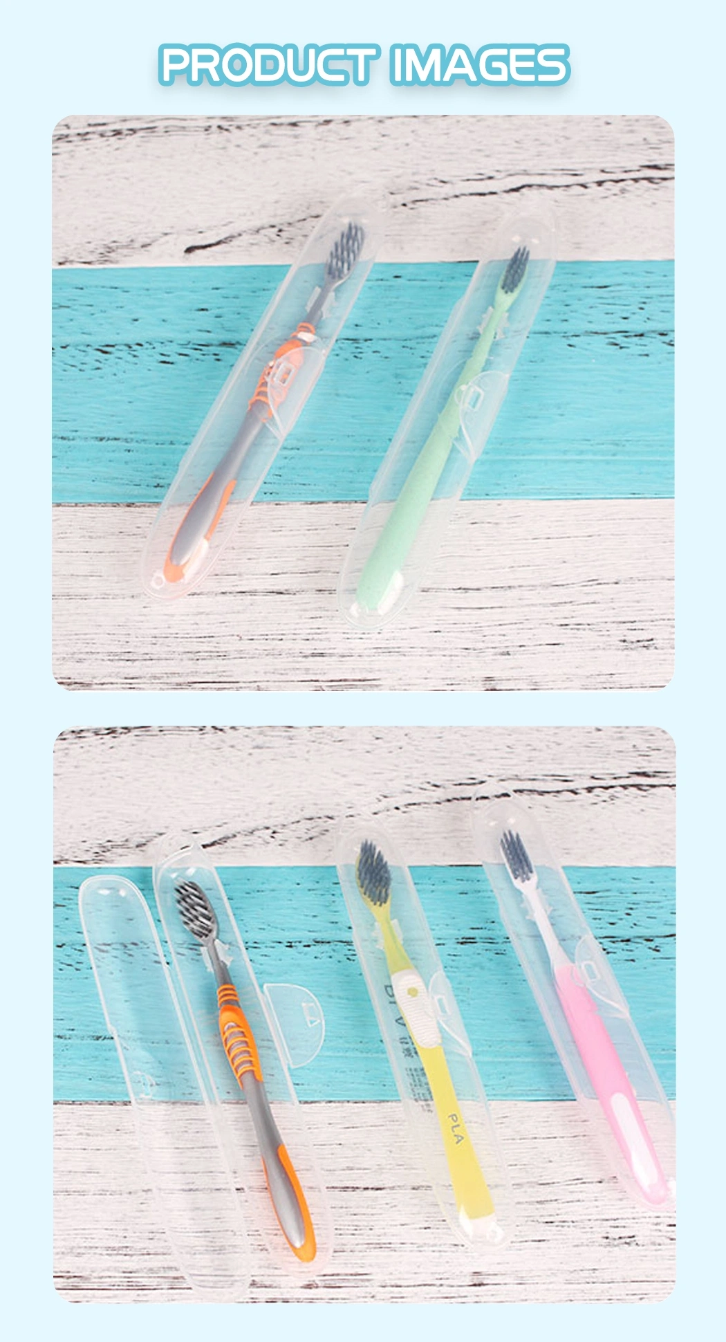 Transparent Plastic Portable Travel Toothbrush Case with Hook