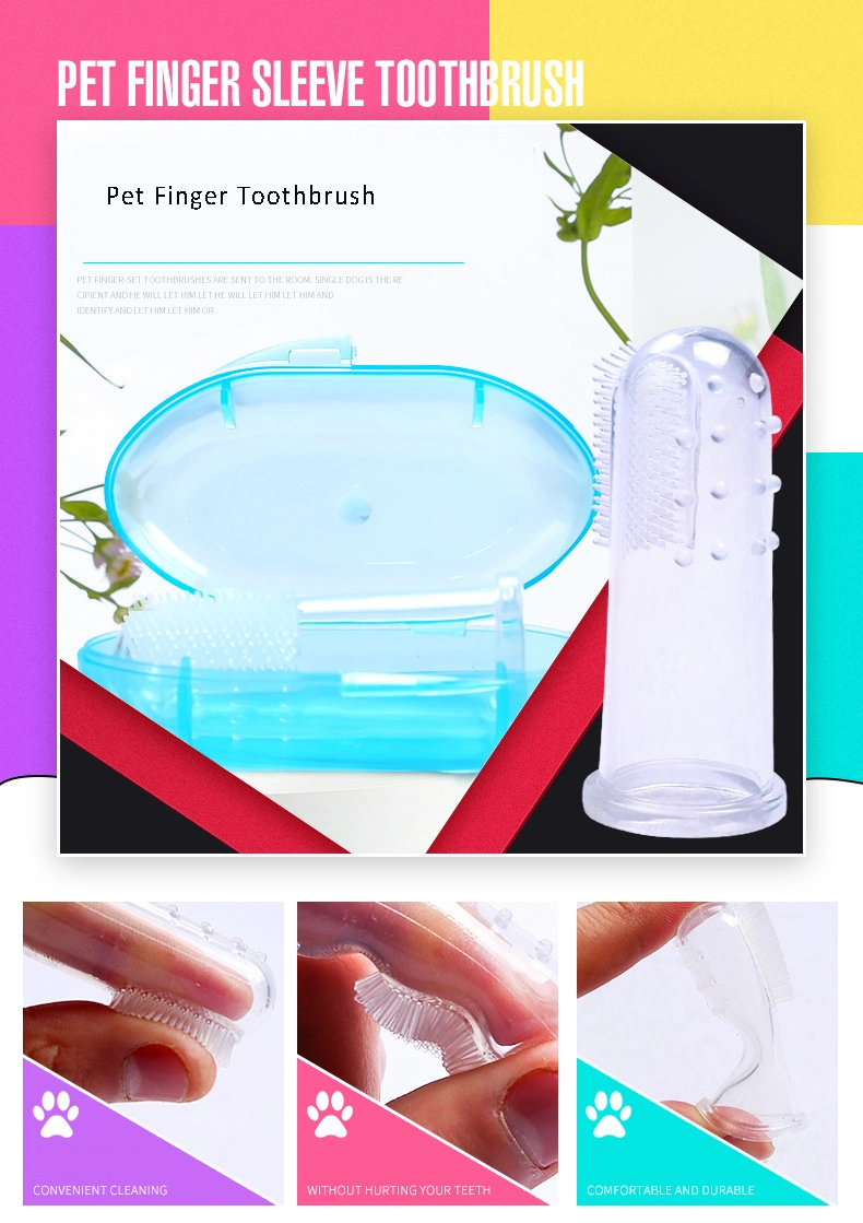 Dog Toothbrush Remove Tartar Tooth Calculus Bad Breath Clean Soft Silicone Dog Brushing Finger Cover