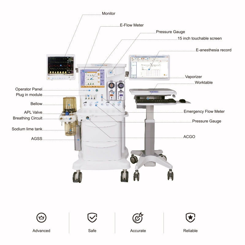 Chenwei Cmw-303 CE Approved Anesthesia Workstation for General Anesthesia Use