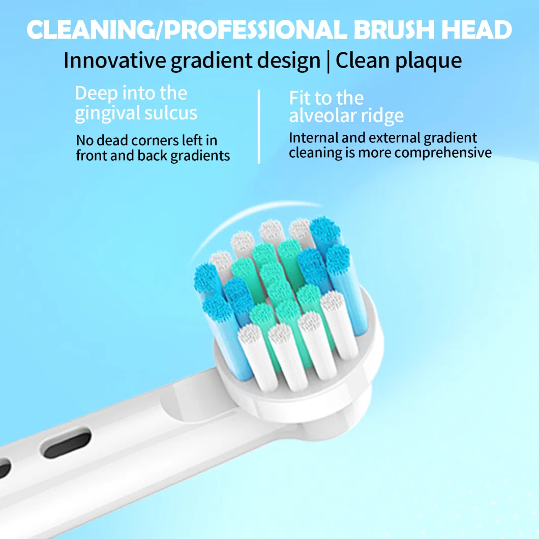 Adult Changeable Toothbrush Head Replaceable Electric Toothbrush Head with 4 Pieces Pack