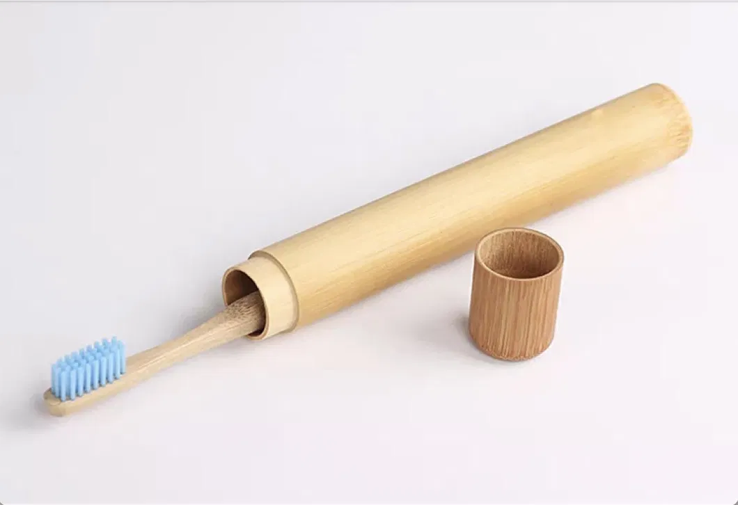 Natural Bamboo Toothbrush Adult Child Optional Portable Travel Holder Set Washable BPA Free Bamboo Case