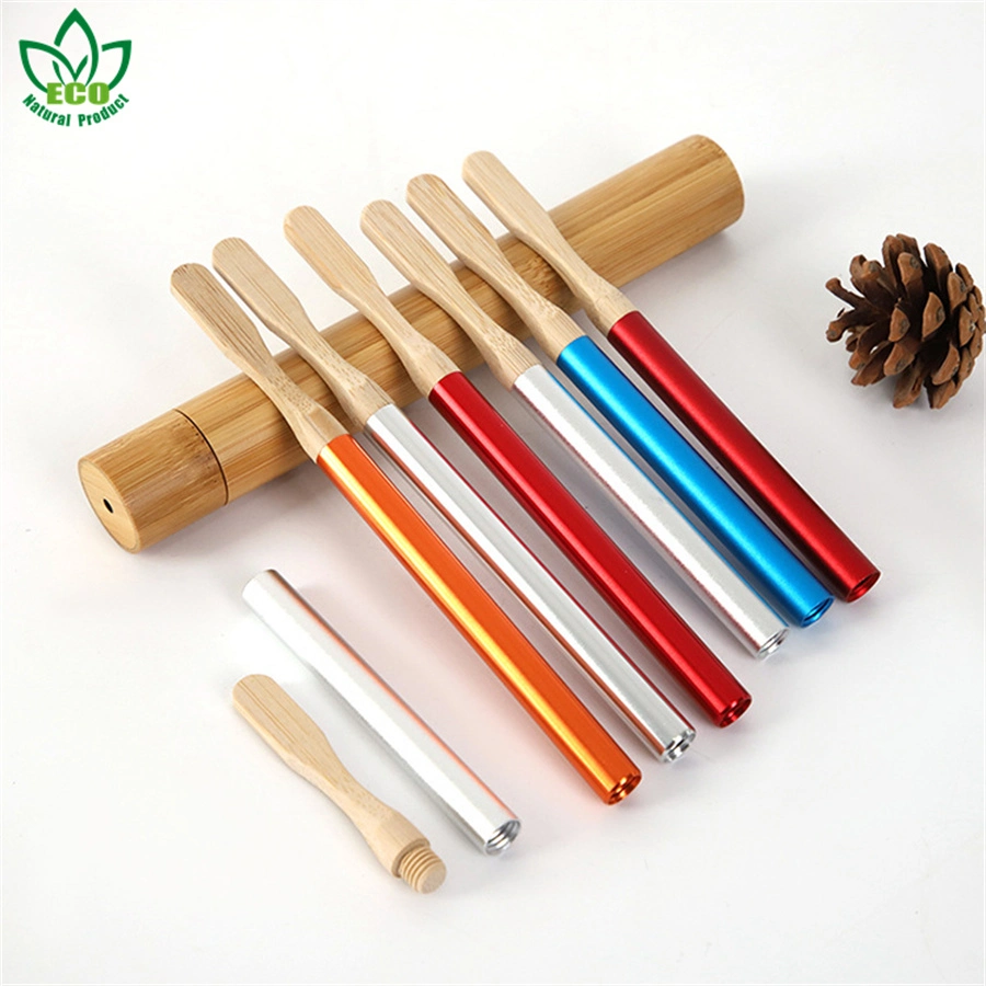 New Aluminium Handle Bamboo Toothbrush, Cepillo De Dientes De Bambu, Brosse a Dents En Bambou