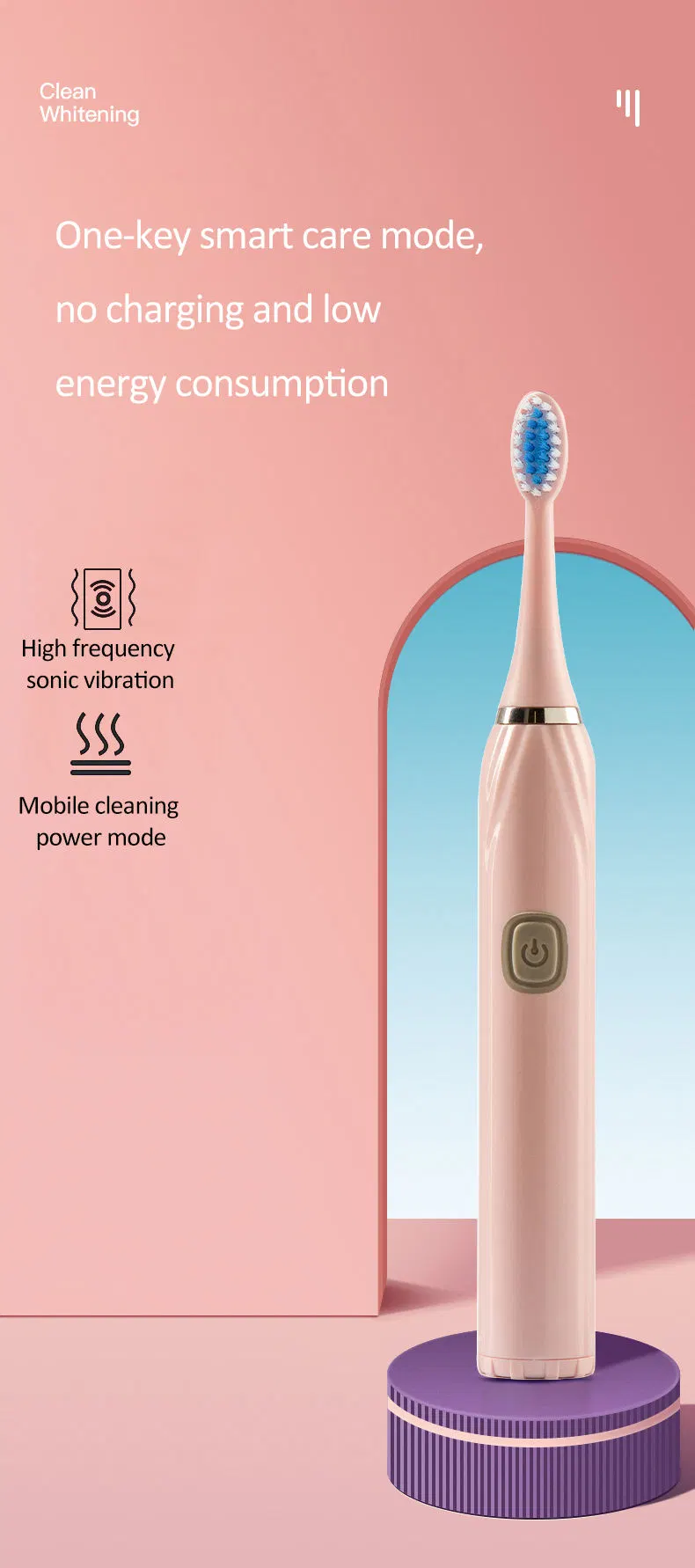 Home Appliance Auto Electric Tooth Brush with 3 Brush Heads