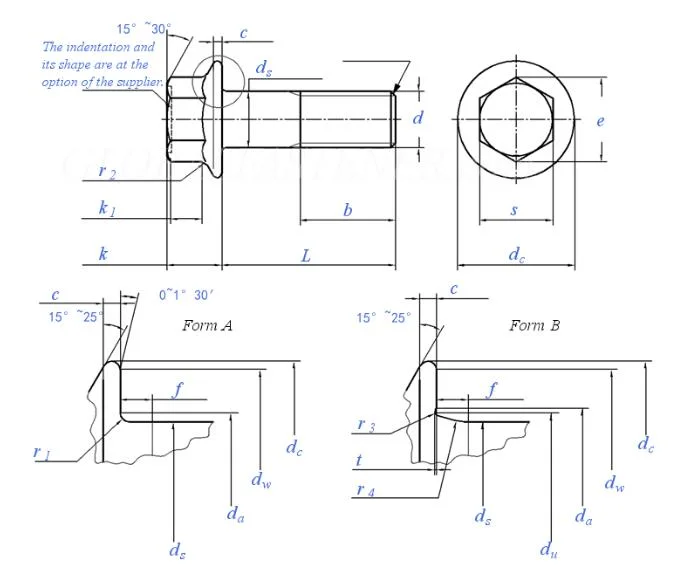 Fasteners High Quality Black Carbon Steel Hex Head Flange Bolt Full Thread