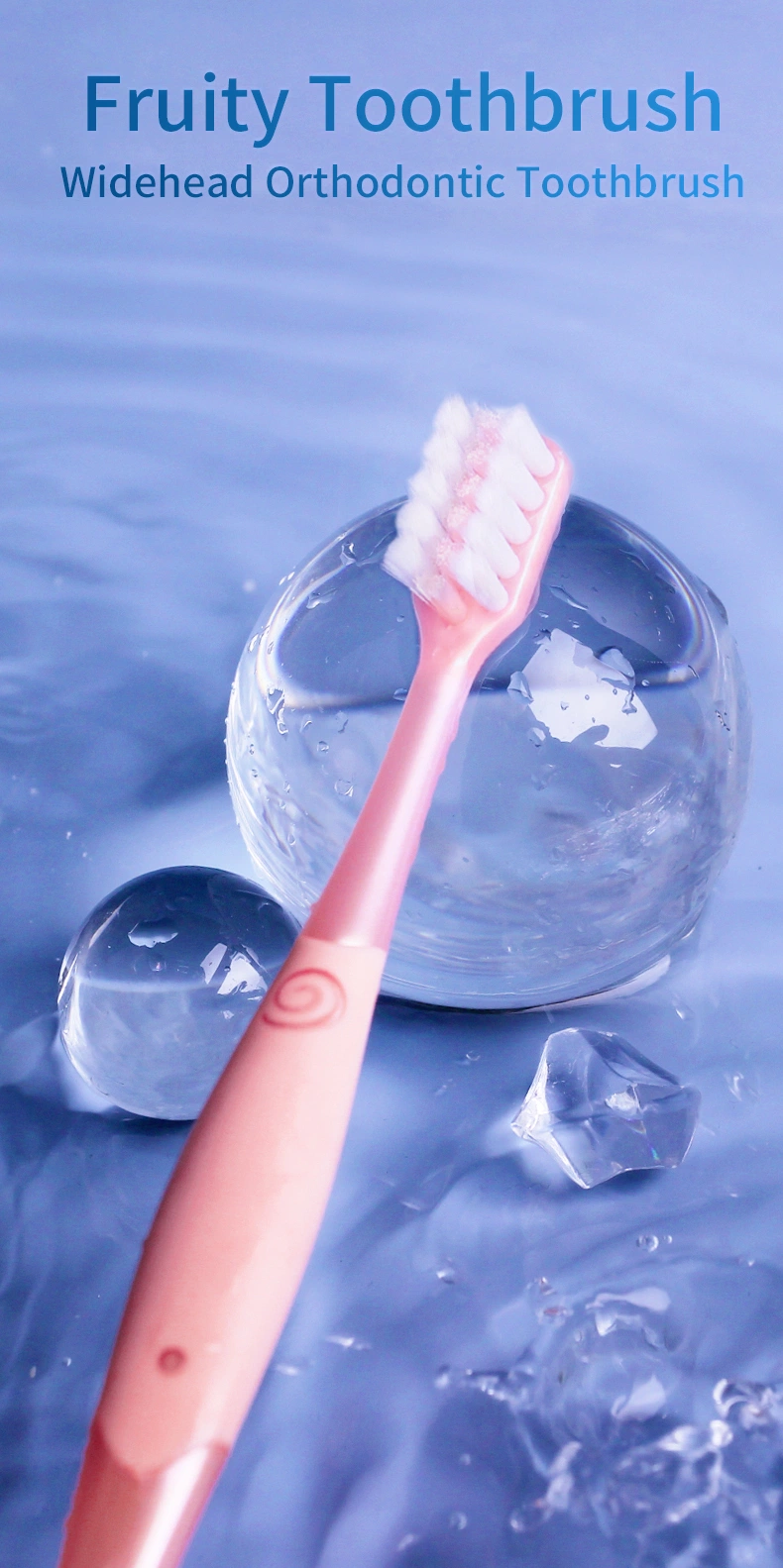 Portable Lollipop Toothbrush with Tongue Scraper V-Shaped Orthodontic Toothbrush