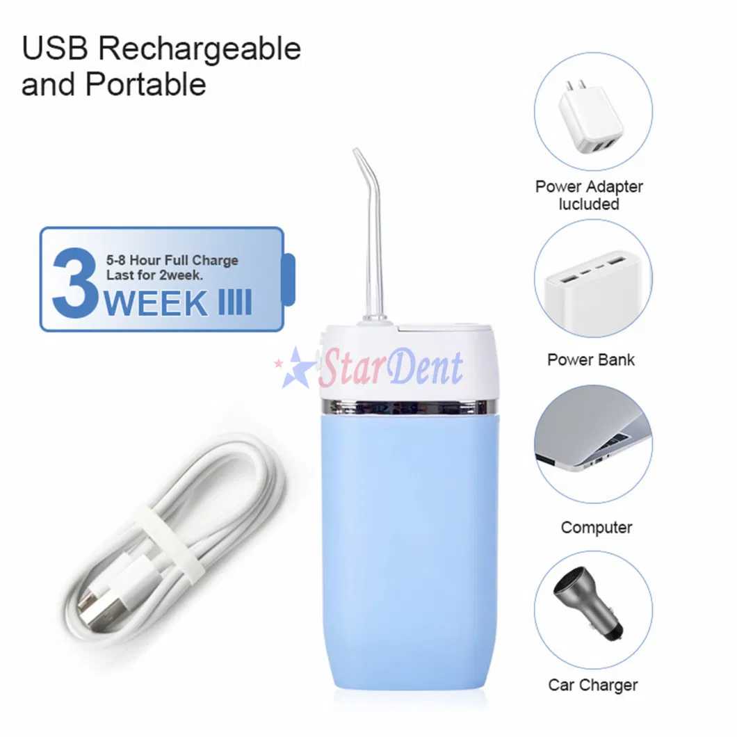 Dental Irrigator Oral Rechargeable Battery Cordless Oral Irrigator for Travel Use and Home Use Portable Flosser Dental Care Kits