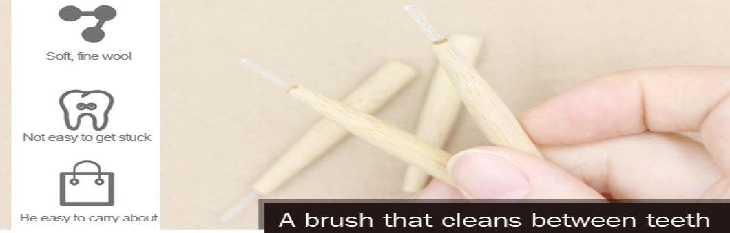 Natural Bamboo Recyclable Cepillo Interdental Brush Toothpick Custom Engraved Logo Moso Bamboo Interdental Brushes