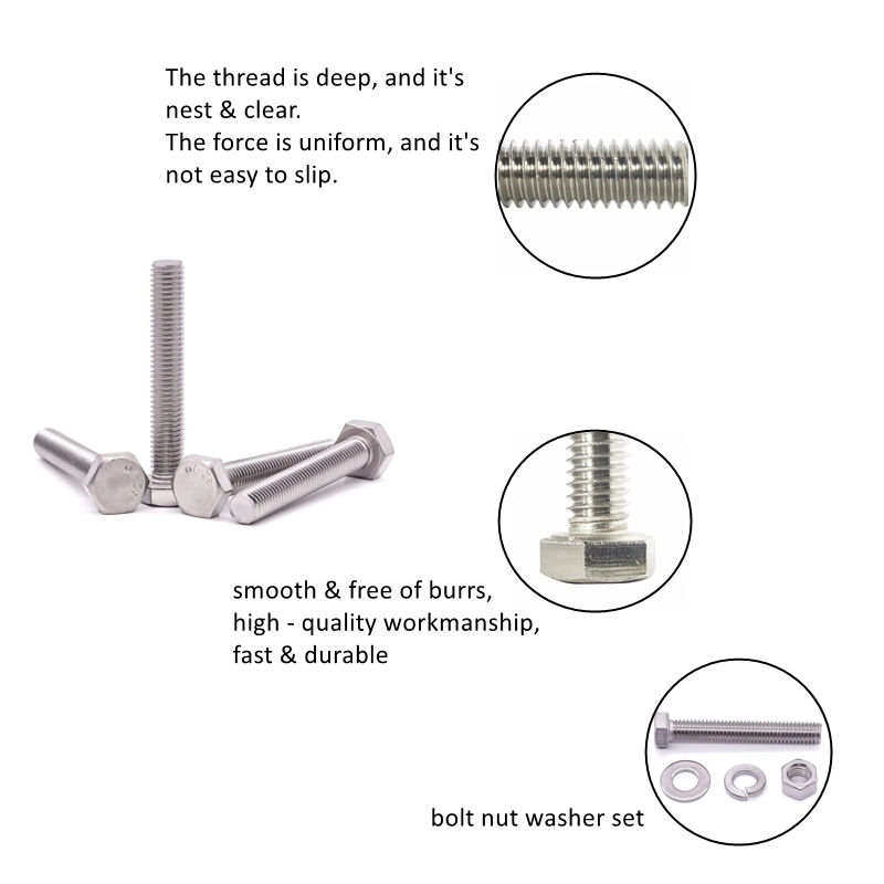 China Fastener Carbon Steel Zinc Plated Hex Bolt Grade8.8 DIN933 Full Thread M6X50mm