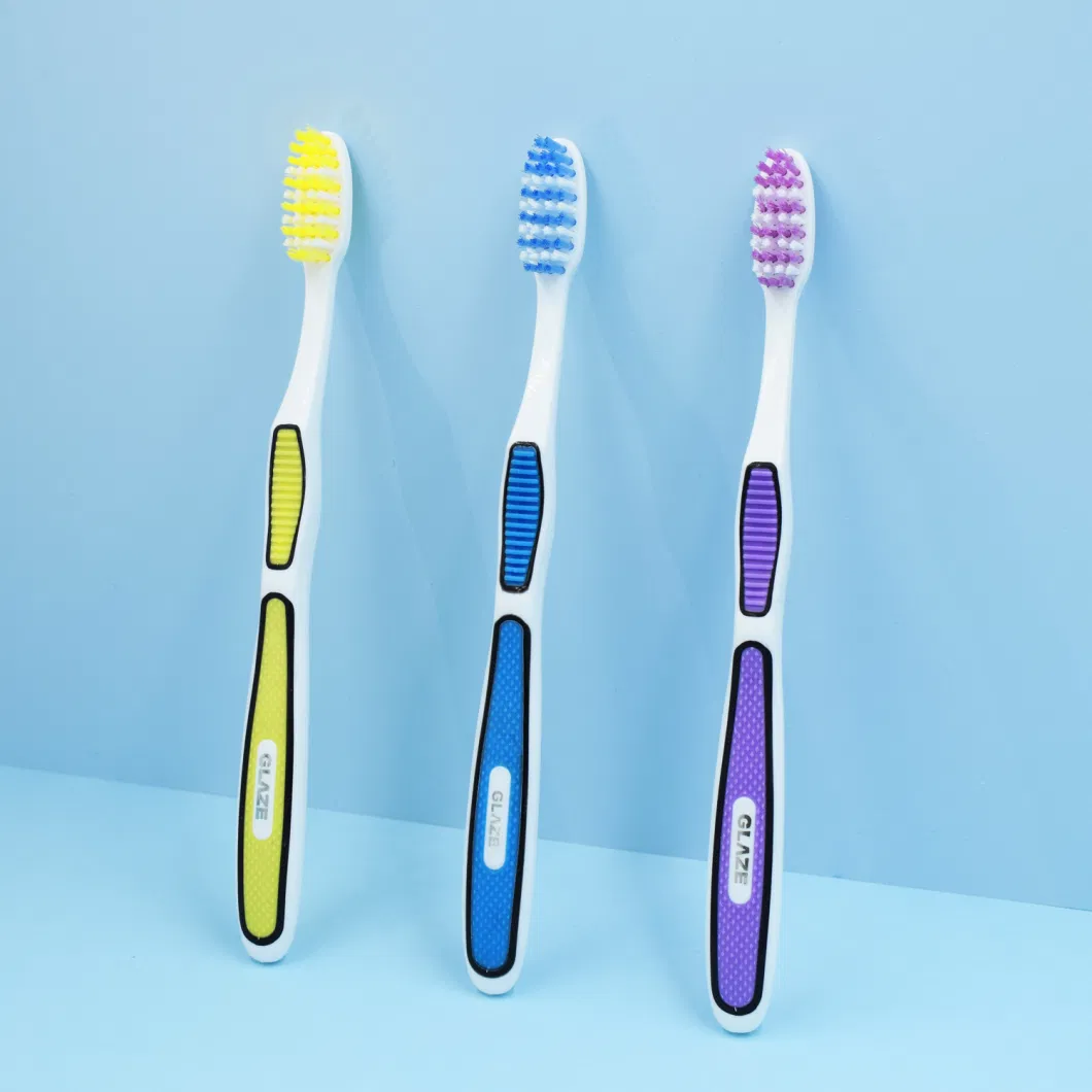 Free Sample Spiral Bristles Non-Slip Handle Adult Soft Toothbrush