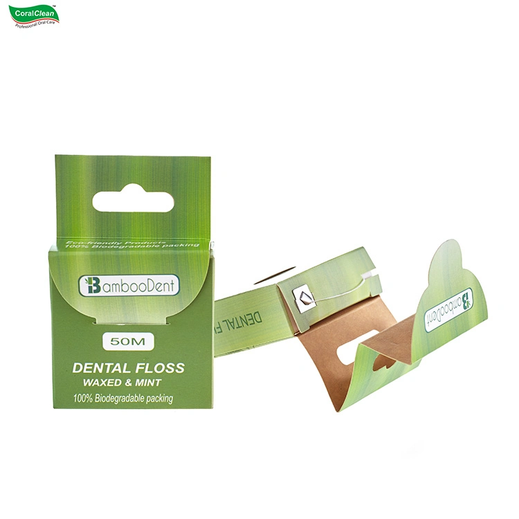 100% Biodegradable Corn Fiber Mint Favor Dental Floss Paper Box