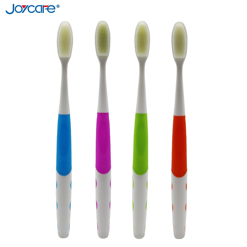 Wholesale Nano Bristles Tooth Cleaning/Rubber Handle Portable Adult Toothbrush