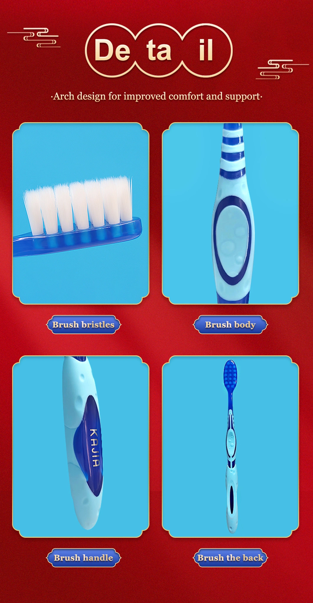 Good Quality Special Handle Fast Delivery Custom Logo Modern Design Adult Toothbrush