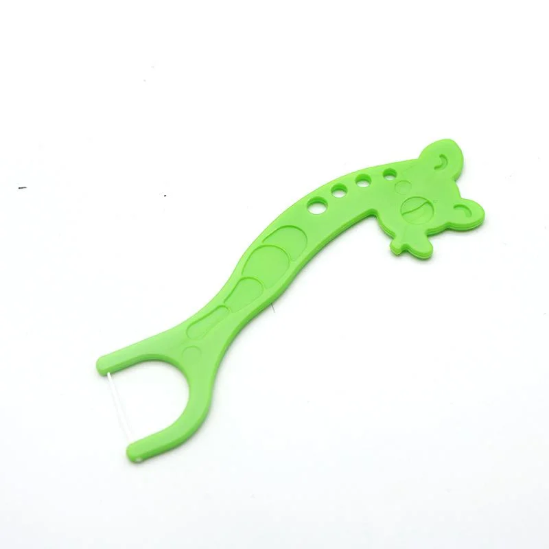 New 100% PLA Biodegradable Material Cartoon Giraffe Design Dental Floss Pick