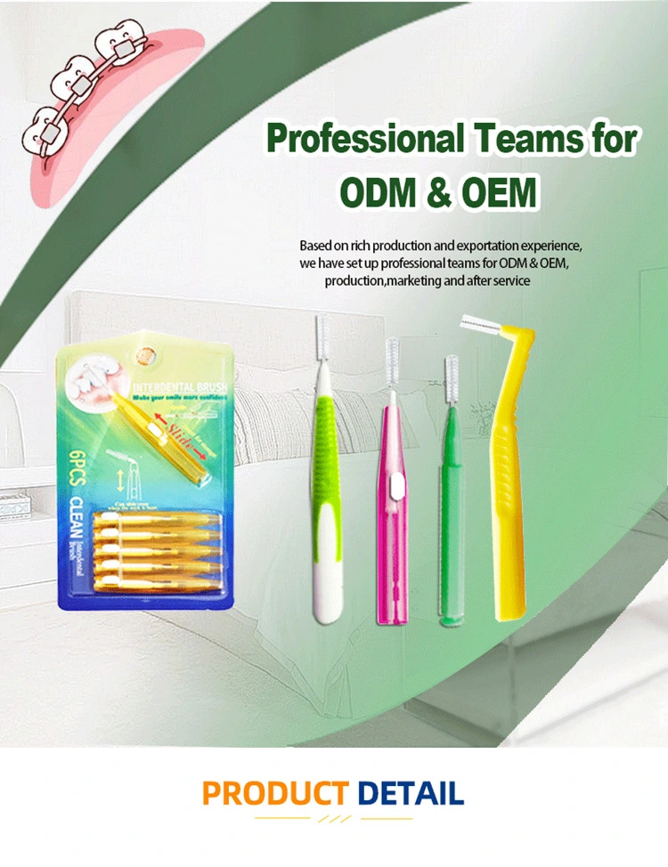 SJ Pencil Shape Adult Interdental Brush Dental Oral Tepe Interdental Brushes Multicolor Original