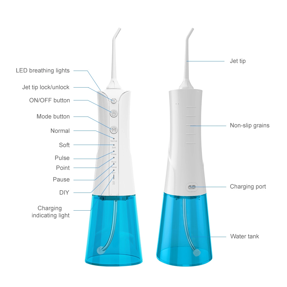 Professional Manual Water Flosser 300ml Tank Mini Cordless Oral Irrigator