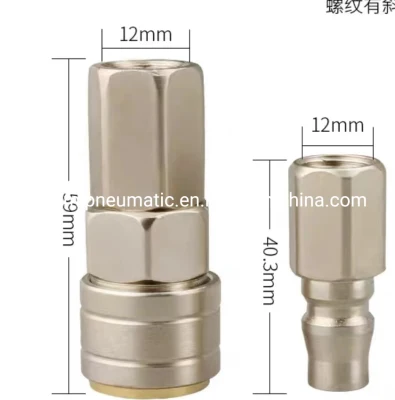 Self-Locking 30sf/30PF Hot Sale Air Hose Metal Coupler Iron Nickel Plated Pneumatic Quick Connector