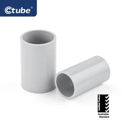 16mm 25mm Grey Color UV Resistant PVC Electrical Conduit Fittings Solid Coupling