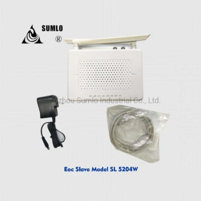  Ethernet Over Coaxial Cable Modem, WiFi Eoc Slave, 4 LAN Ports, 1 RF Output for CATV, Hfc