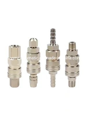 Self-Locking 30sf/30PF Hot Sale Air Hose Metal Coupler Iron Nickel Plated Pneumatic Quick Connector