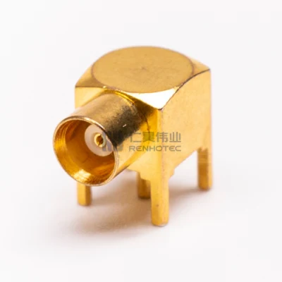 Through Hole Right Angled MCX Connector Female to Coax for PCB Mount