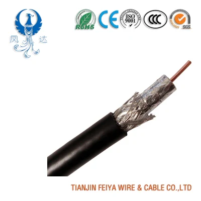 Rg11 Cable 75 &Omega; 0.4 (Jacket) in Od 305m, 4K Black Rg-11/U Coaxial Cable Wire