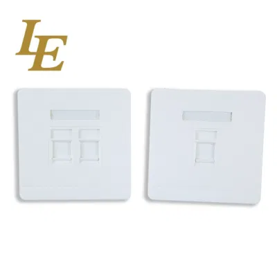 Le Plastic Cat5e UTP 2 Ports Data Outlet Fiber Optic Faceplate