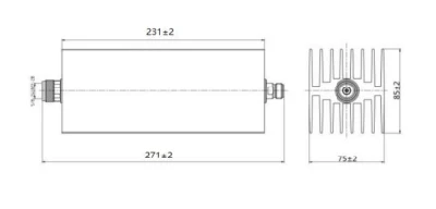 DC-6GHz Coaxial Attenuator with N Male Female Connector 50 Omh 200W