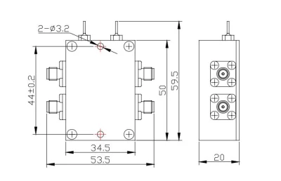 DC-1GHz 10W Average Power Low Insertion Loss Dpdt Coaxial Switch