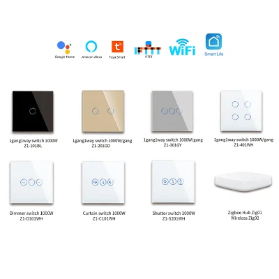  Klass 86mm Tuya Smart Switch Zigbee WiFi Wall Switch Touch Glass Panel Switch Light Switch