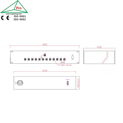 DC-8GHz 50W SMA Single Pole 12 Throws Sp12t RF Electromechnical Relays Switch Matrix