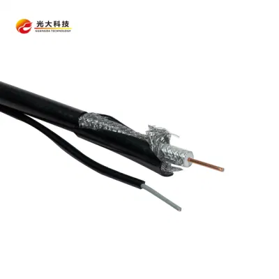 305m RG6 Rg59 Rg58 with Power CCTV Camera Rg59 2c Siamese Coaxial Communication Cable Rg59 2DC 1000FT Black White