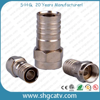  Factory Price Coaxial Cable RG6/Rg59/Rg11 F Type Hex Crimp Connector