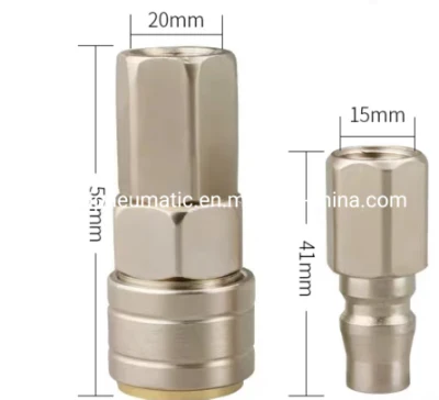 Self-Locking 30sf/30PF Hot Sale Air Hose Metal Coupler Iron Nickel Plated Pneumatic Quick Connector