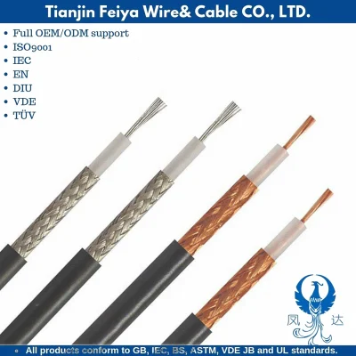 Coaxial Radio Frequency Signals Computer Network Sheild Communication Cable RG6 Rg11 Rg58 Rg59 Rg213 Electric Aluminium Copper Cable