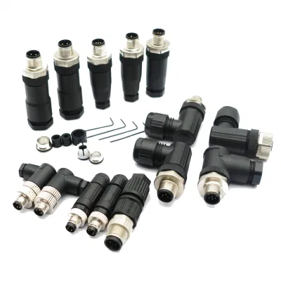  M12 4 Pin Male &amp; Female Socket Panel Aviation Wire Connector