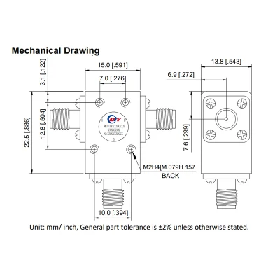 UIY 5-6GHz 60W RF Microwave Coaxial Circulator SMA-Connector