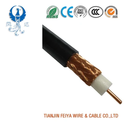 Rg11 Cable 75 &Omega; 0.4 (Jacket) in Od 305m, 4K Black Rg-11/U Coaxial Cable Wire