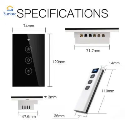 WiFi RF Smart Remote Control Light Dimmer Switch 118 Type Us Version or 86type