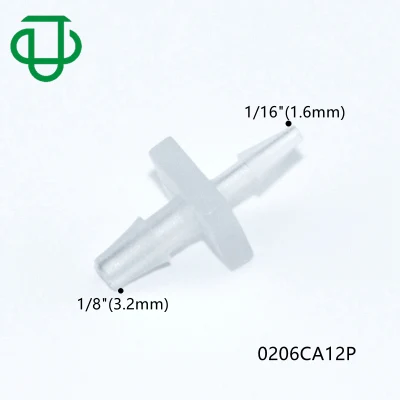 Ju Natural PP 1/16&quot;X3/32&quot; Hose Barb Reducer 2 Way Reduced Coupler Pipe Fitting Barbed Straight Reducing Tube Connector